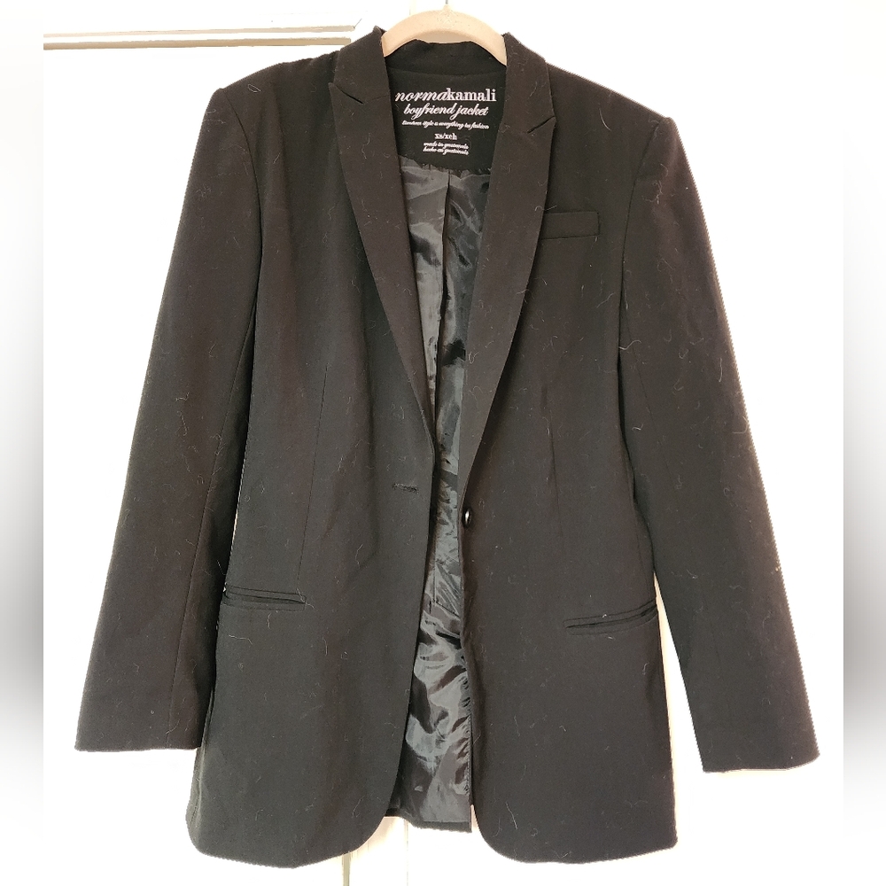Norma Kamali Puff Shoulder Boyfriend Blazer